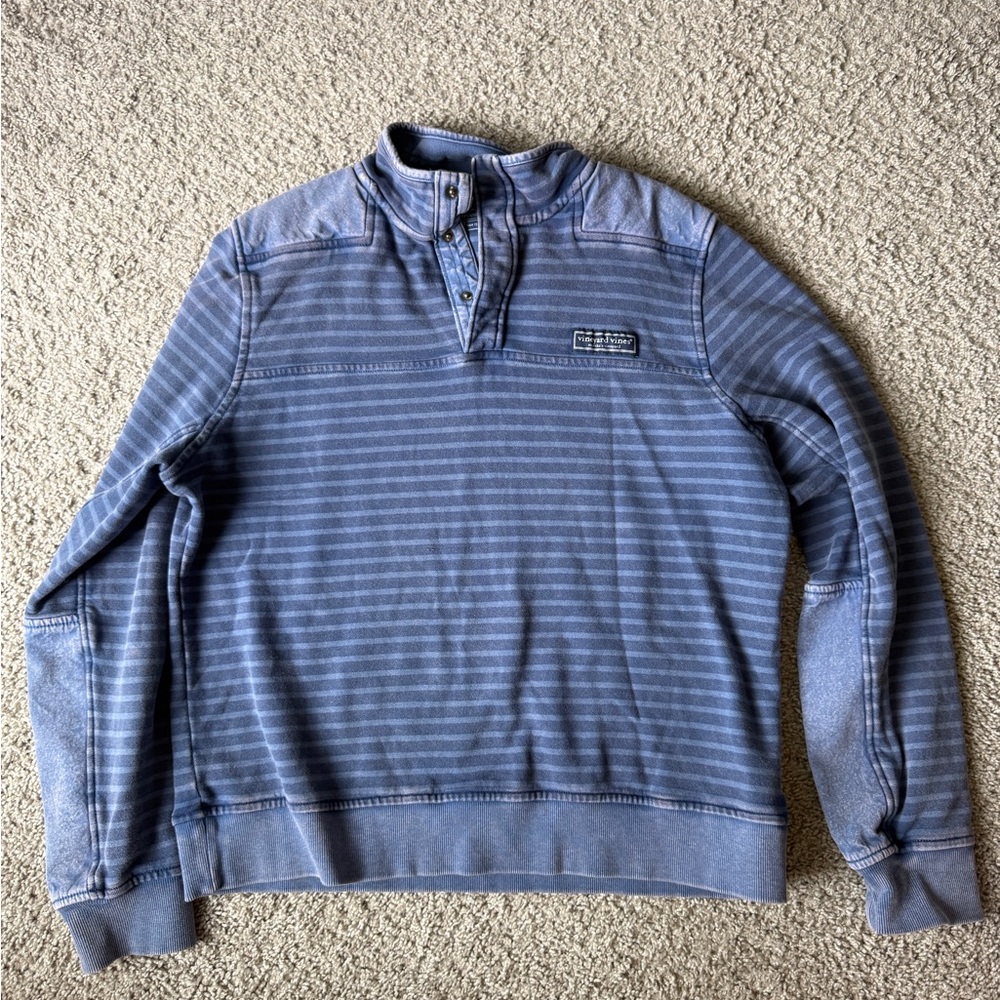 Vineyard Vines Blue Striped Polo Crewneck, Unisex Style